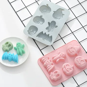 

2pcs Food grade silicone 6 INCH Halloween cake mold baking pan No - Stick round Muffin Pan for Baking