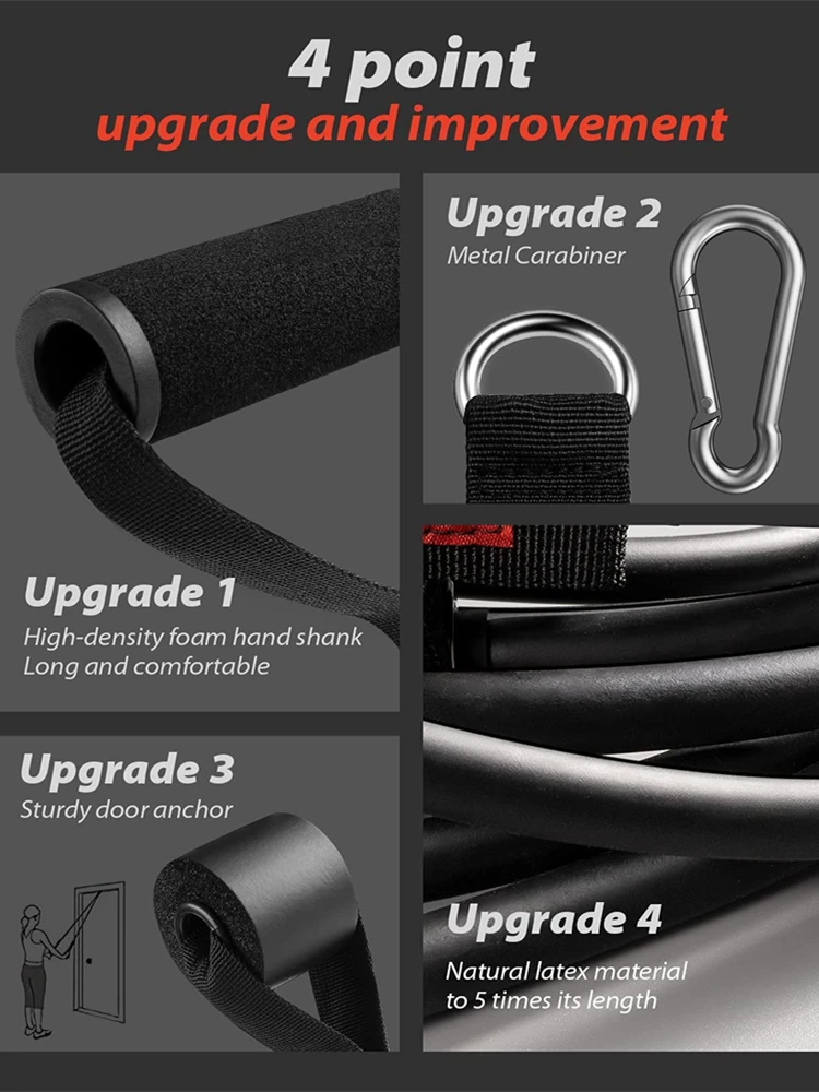 250lbs Resistance Bands Set Fitness Workout Gym Pull Rope Yoga Latex Tube Sports Elastic Booty Bands Exercise Equipment for Home - Image 5