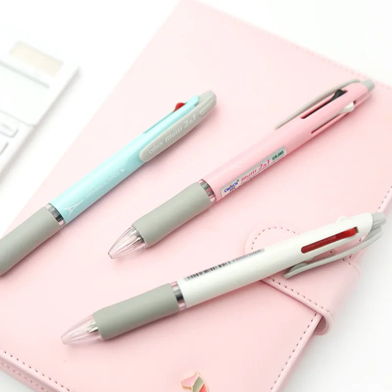 2 Colors BallPoint Pen + 1 Mechanical Pencil 0.5mm Pens Writing Office Accessory School Supply Stationery |