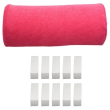 1 х подушка для отдыха подушка для дизайна ногтей Маникюр Уход салон мягкая колонна и 10 x Белые Акриловые Советы для дизайна ногтей буферная полировка сандин