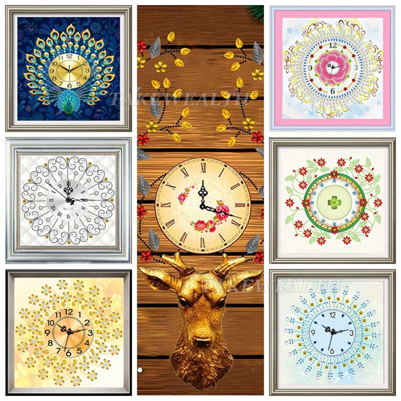 

3D special shaped Diamond Embroidery Wall Clock partial 5D DIY Diamond Painting Cross Stitch Watch Diamond Rhinestones a171