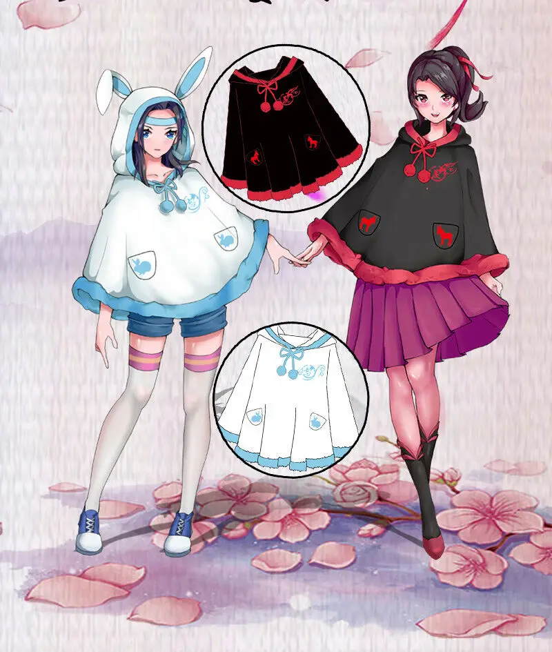 

Grandmaster Of Demonic Cultivation Lan Wangji Wei Wuxian Rabbit Ear Coat Hoodie Cloak Unisex Women Men Winter Harajuku Tops