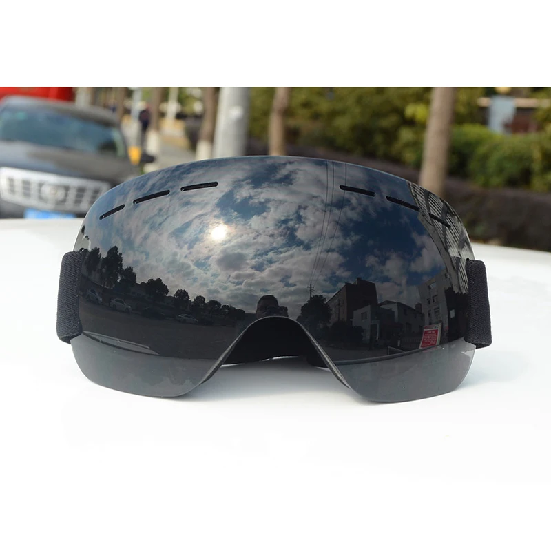 Черный Ski Goggles Anti-fog WindproofAnti-UV Large Mask Men Women Glasses Hiking Winter Snow Goggles for Snowmobile Snowboarding Skiing - Цвет: Черный