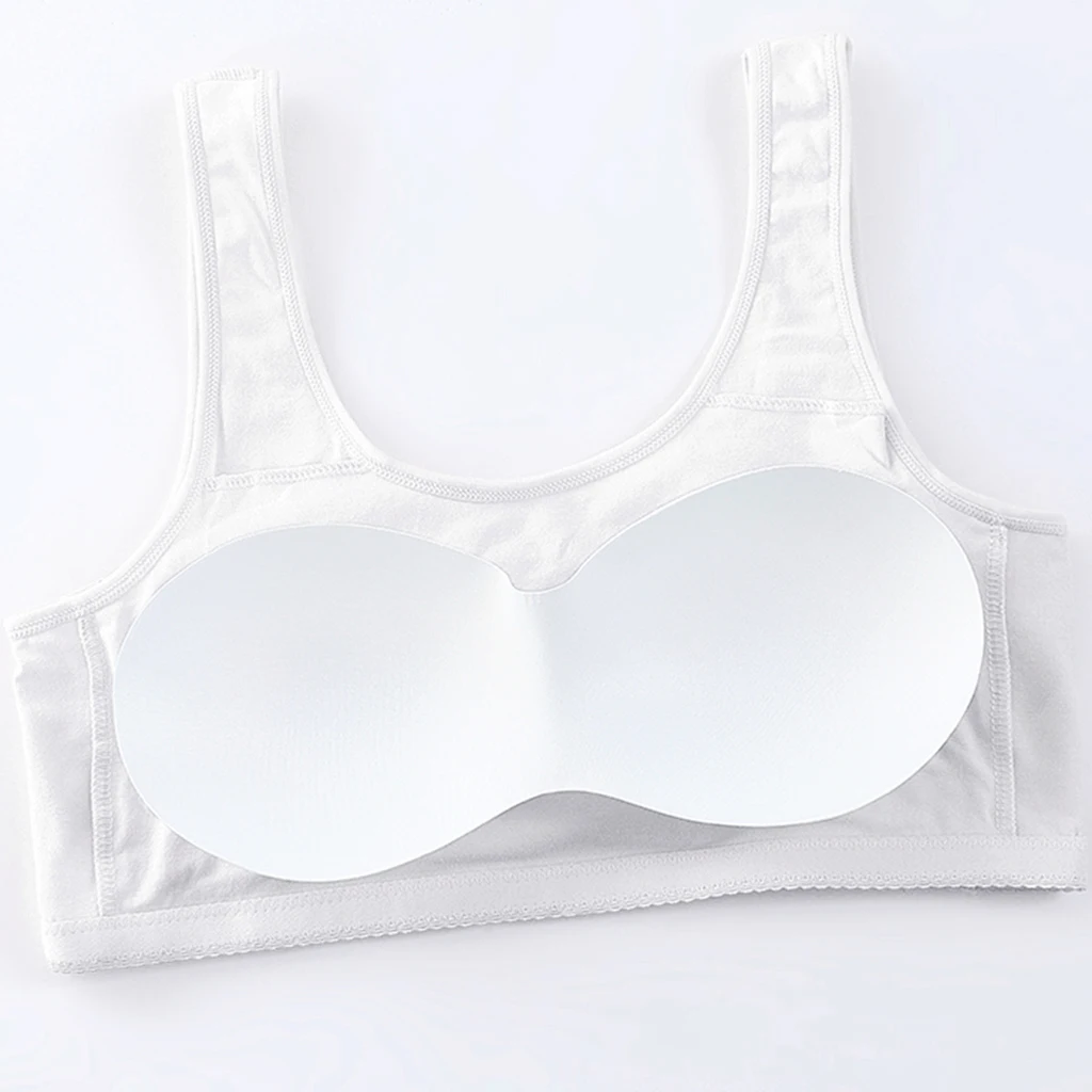 Womens Thin No Mat Athletic Vest Cotton Fitness Sports Yoga Stretch Bra Push Up Breathable Bras Big Size Sports Bra