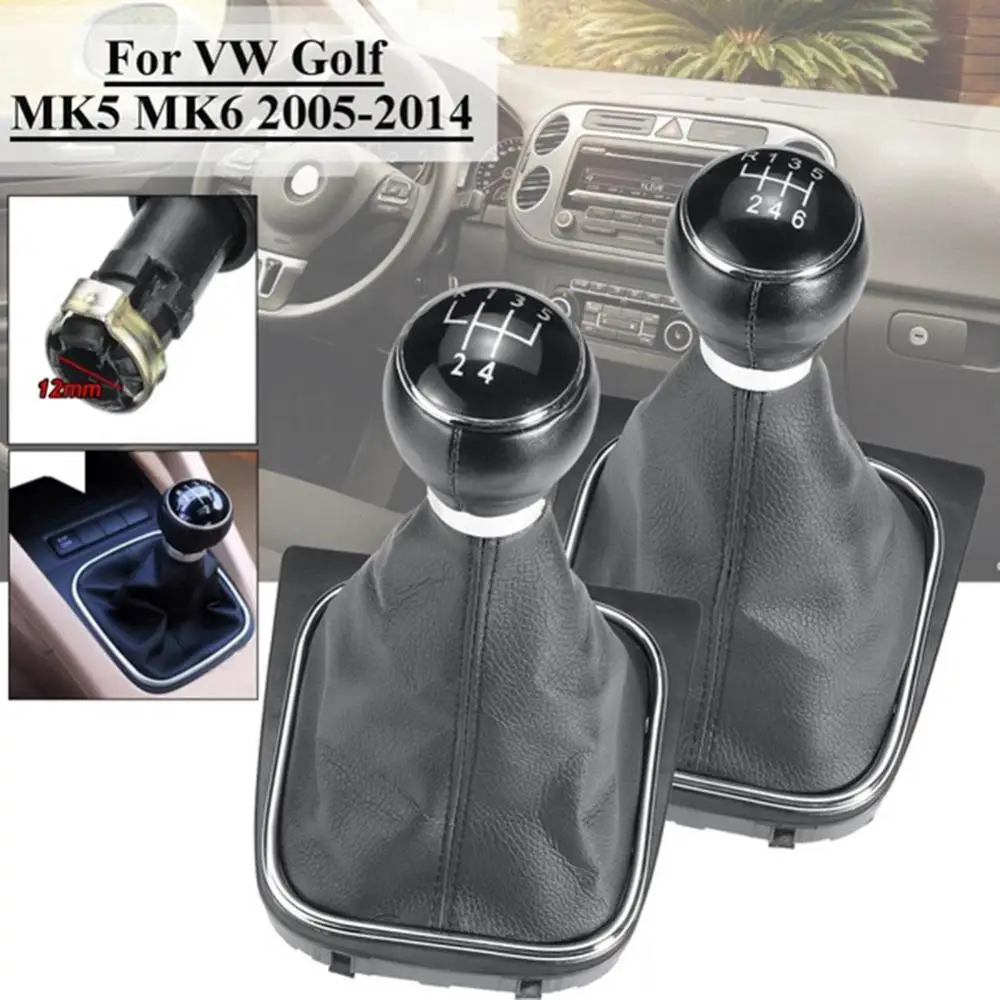 60% Dropshipping 5/6 Speed Gear Shift Knob Boot Gaiter Cover for Golf MK5 MK6 2005 2014