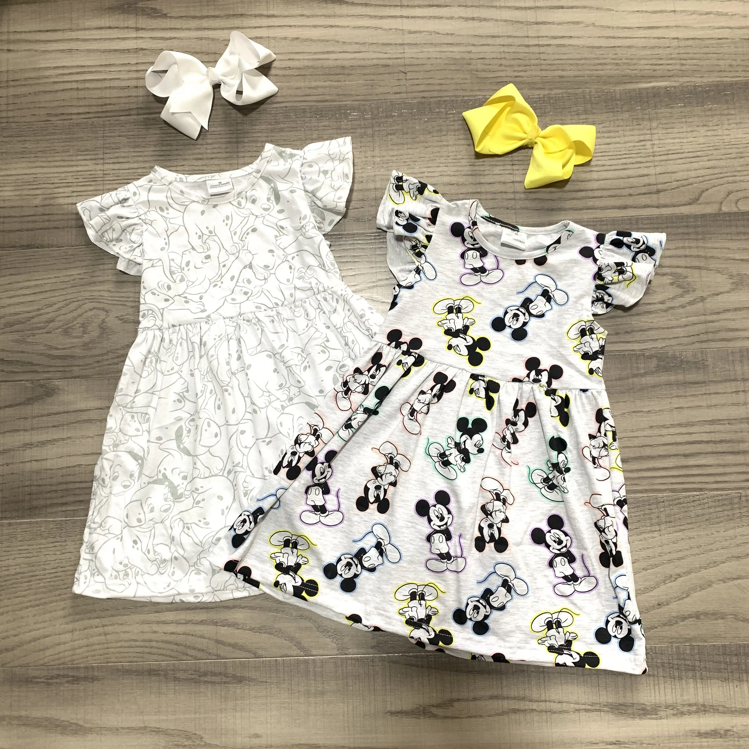

baby girls cotton dress ruffles knee length match bow stock will be update later
