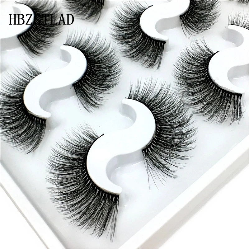 HBZGTLAD 9 Pairs 3D natural mink eyelashes wholesale strip silk lashes new makeup eyelash extension false eyelashes for beauty
