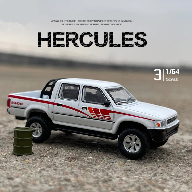 1:64 Toyota HiLux Pickup Truck Model Car Diecast Vehicle Collection White Gift