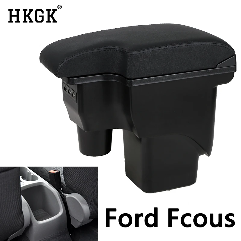 

For Ford Focus 2 Mk2 2005-2011 Armrest Box Universal Car Central Armrest Storage Box cup holder ashtray modification accessories