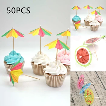 

50pcs 3D Exotic Drinking Straws Bar Party Umbrella Cocktail Parasol Sticks Decor Fruit Sticks Octagonal Watermelon Umbrella Tag