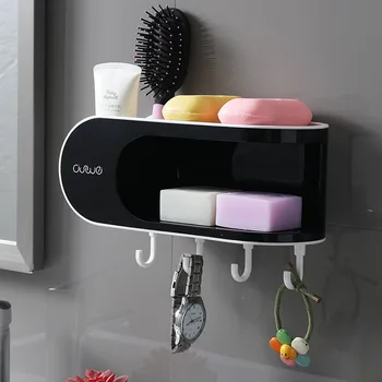 

Wall-mounted soap dish for bathroom Multifunction soap Toilet Organizer Holder Drainable Storage Box Bathroom Accessories