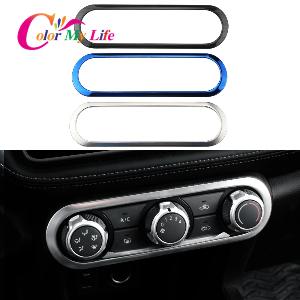 Color My Life Stainless Steel Car AC Conditioning Panel Cover Trim for Nissan Kicks 2017 - 2021 Air Knob Sticker Accessories | Автомобили