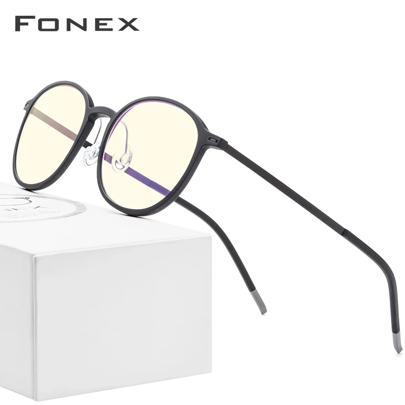 Tanie FONEX TR90 okulary blokujące niebieskie światło komputerów mężczyźni gogle okulary okulary okulary Antiblue komputer do gier okulary dla kobiet AB02