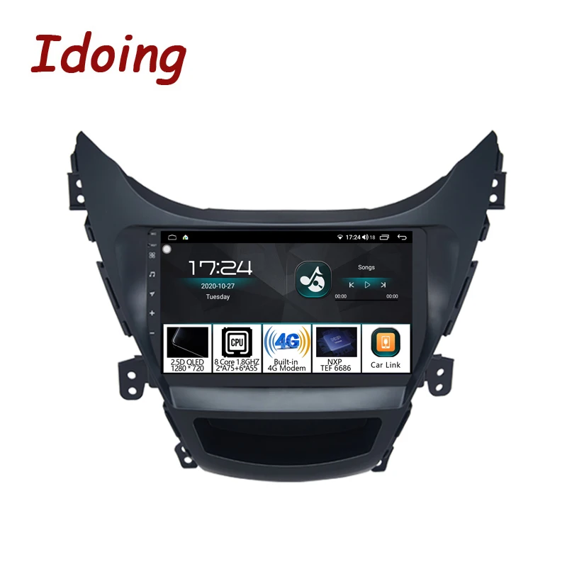 

Idoing 9 "автомобильное радио Мультимедиа Android для Hyundai Elantra 5 JK GD MD UD 2011-2015 Автомобильный видео плеер навигация GPS головное устройство