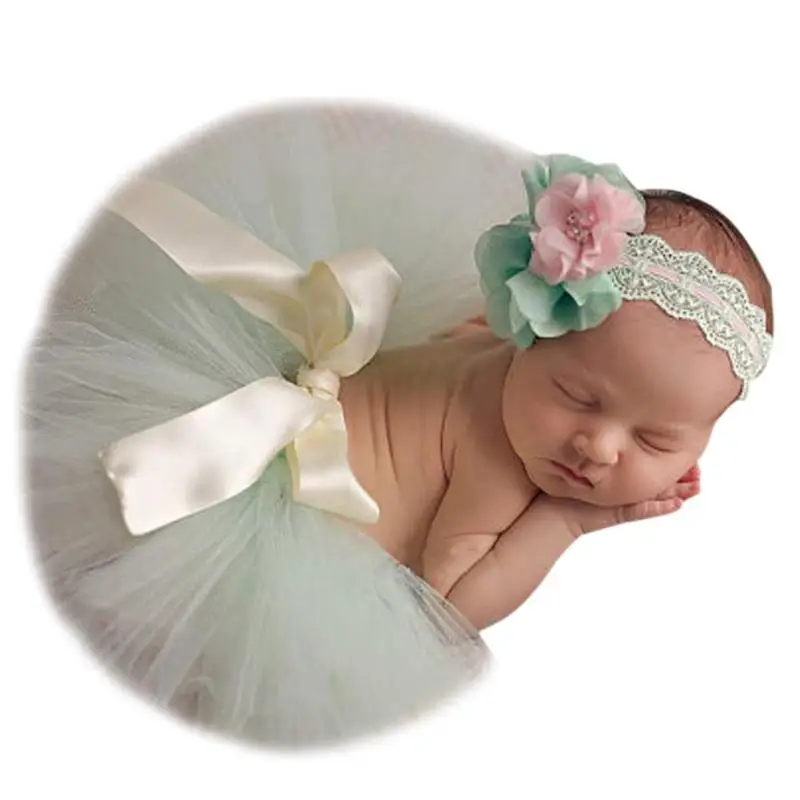 Säugling Baby Set Haarband mit Blume Stirnband Tutu Rock Kostüm Mädch Hot S Z4C8
