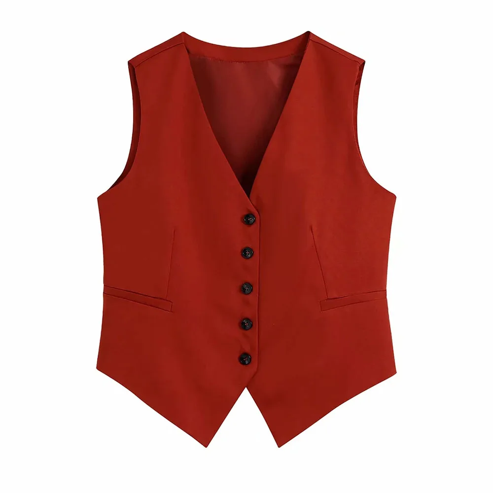 Bbwm colete curto feminino vintage, elegante, vermelho,