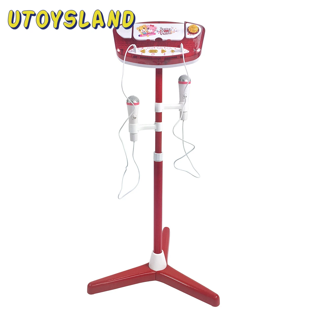 Горячая Распродажа Детская караоке машина с 2 микрофонами и регулируемой