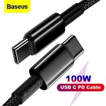 Baseus PD USB C a tipo C, Cable 100W QC4.0 3,0 USB-C rápida Cable de carga para Macbook Samsung S9 Xiaomi Poco X3 Huawei Cable de datos