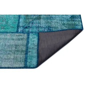 

Handmade Turquoise Vintage Overdyed Patchwork Area Rug 160x230 Cm-5'3''X7'7''
