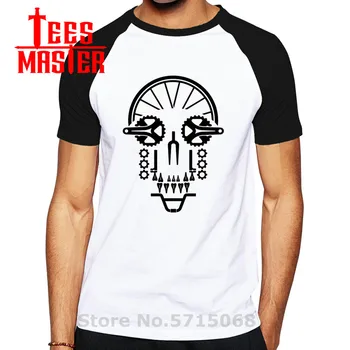

Fashion Skull Black And White Print T Shirt Worn Out Bikes T-Shirt Women Funny Skeleton Bicycle Design Short Sleeve O-Neck Shirt
