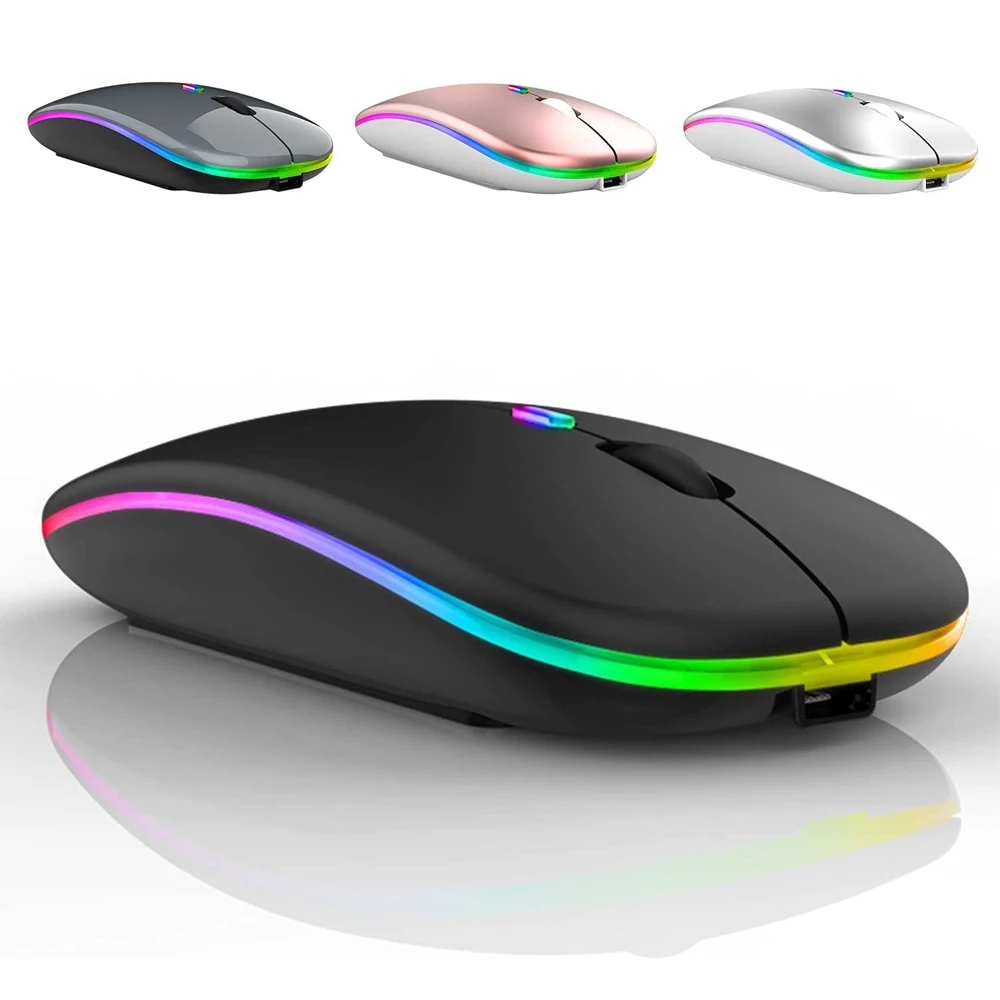 Wireless Mouse USB Rechargeable Bluetooth-compatible RGB Silent Ergonomic With Backlight For Laptop PC ipad | Компьютеры и офис