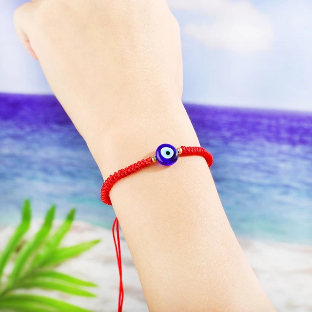 Handmade String Evil Eye Bracelet for Women Men Girls Boys Black Red Thread  Adjustable Bracelets Minimalist Jewelry 