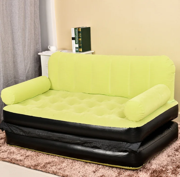 Светло-зеленый Флокирование ПВХ five-in-one открытый диван-кровать вода шезлонг nap домашний диван - Цвет: Светло-зеленый