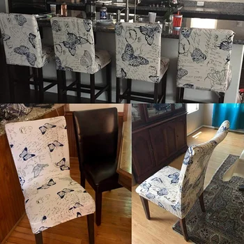 

4PCS Dining Room Chair Slipcovers Spandex Fabric Stretch Removable Washable Butterfly Pattern Dining Chair Covers for Hotel Cere