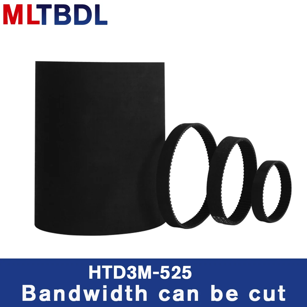 

MLTBL HTD 3M synchronous belt C= 525 width 6/7/8/9/10/12/1517/18/20/25mm Teeth 175 HTD3M Rubber timing belt 525-3M closed belt