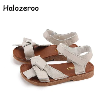 

Summer Kids Bow Princess Sandals Baby Girls Genuine Leather Beach Sandals Children Black Brand Shoes Toddler Dress Sandals 2020