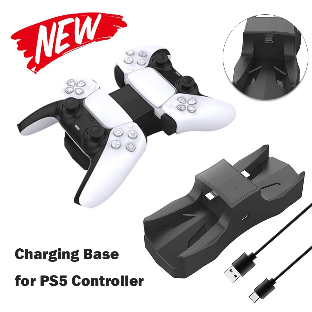

Dual USB Charging Stand Station Dock For Sony PS5 Gamepad LED Controller Charger Cradle SonyPS5 Controller Joystick Gamepad