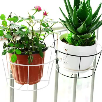 

Flower Pot Holder Round Cross Flower Stand Balcony Hanging Flower Stand Flower Pot Stand Railing Fence Outdoor Metal Plant