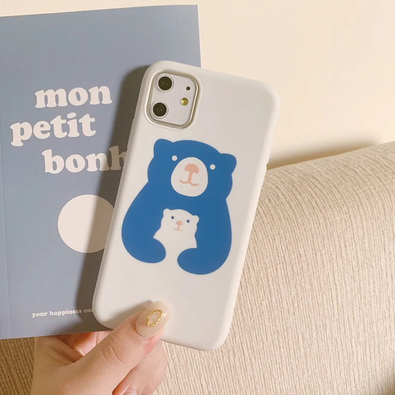 2021 INS популярный мягкий мультяшный медведь чехол для iPhone 12 мин 12Pro 11 11ProMAX 7 8 7Plus 8Plus X
