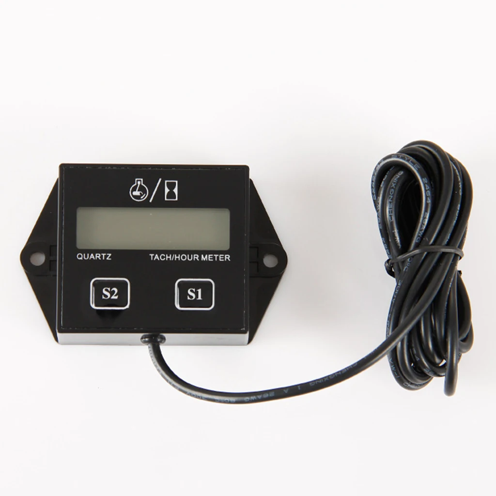 Tachometer Small Engine Inductive Tach Hour Meter for Chainsaw Motorcycle ATV