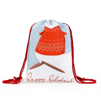 

drawstring new fashion backpack Women mini Backpack 3D printing travel softback bags men bag Girs Santa Claus Multicolor Rope