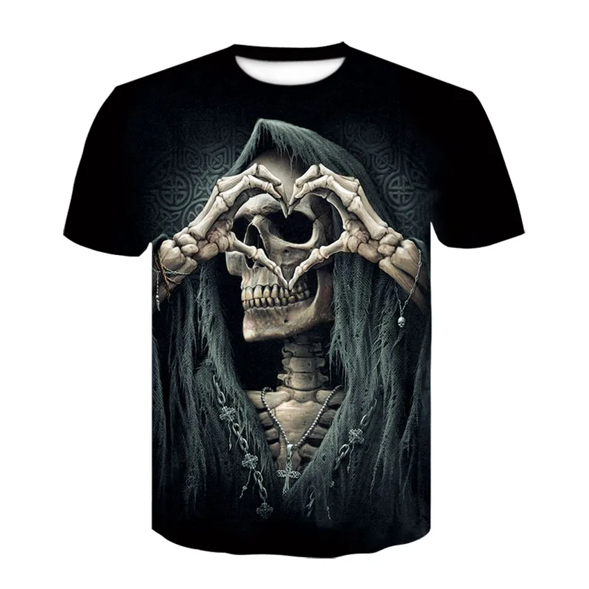 

2019New Design t shirt men/women heavy metal grim Reaper Skull 3D printed t-shirts casual Harajuku style tshirt street wear tops