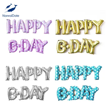 

Large 57inch Happy Bday Balloon,Aluminum Foil Banner Balloons for Birthday Party Decorations 4 Colors