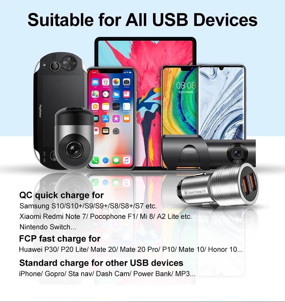 ROCK Metal 36 Вт двойной USB Quick Charge QC 3,0 Автомобильное зарядное устройство для iPhone USB быстрое зарядное устройство для мобильного телефона быстрое зарядное устройство автомобильное зарядное устройство