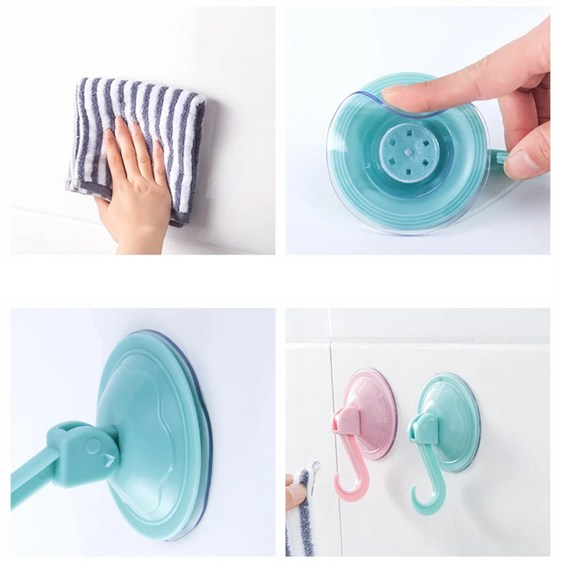 Suction Cup Hook Strong Suction Hooks Waterproof Bathroom Vacuum Hook Kitchen Towel Hanger Hooks Accessories 1PCS suction cup hook,multi purpose hooks,kitchen hooks,wall mount hooks