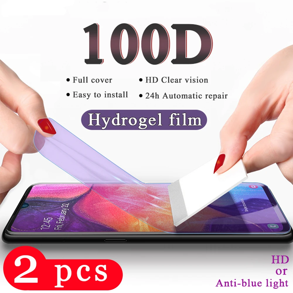 

2Pcs for samsung galaxy A90 A80 A70 A60 A50 A40 A30 A20 hydrogel film A10 phone screen protector soft full cover protective film