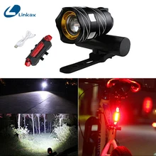 350 люмен USB Перезаряжаемый велосипедный светильник передний и задний T6 светодиодный светильник s Набор антибликовый безопасный Ближний/Дальний светильник подходит для всех велосипедов