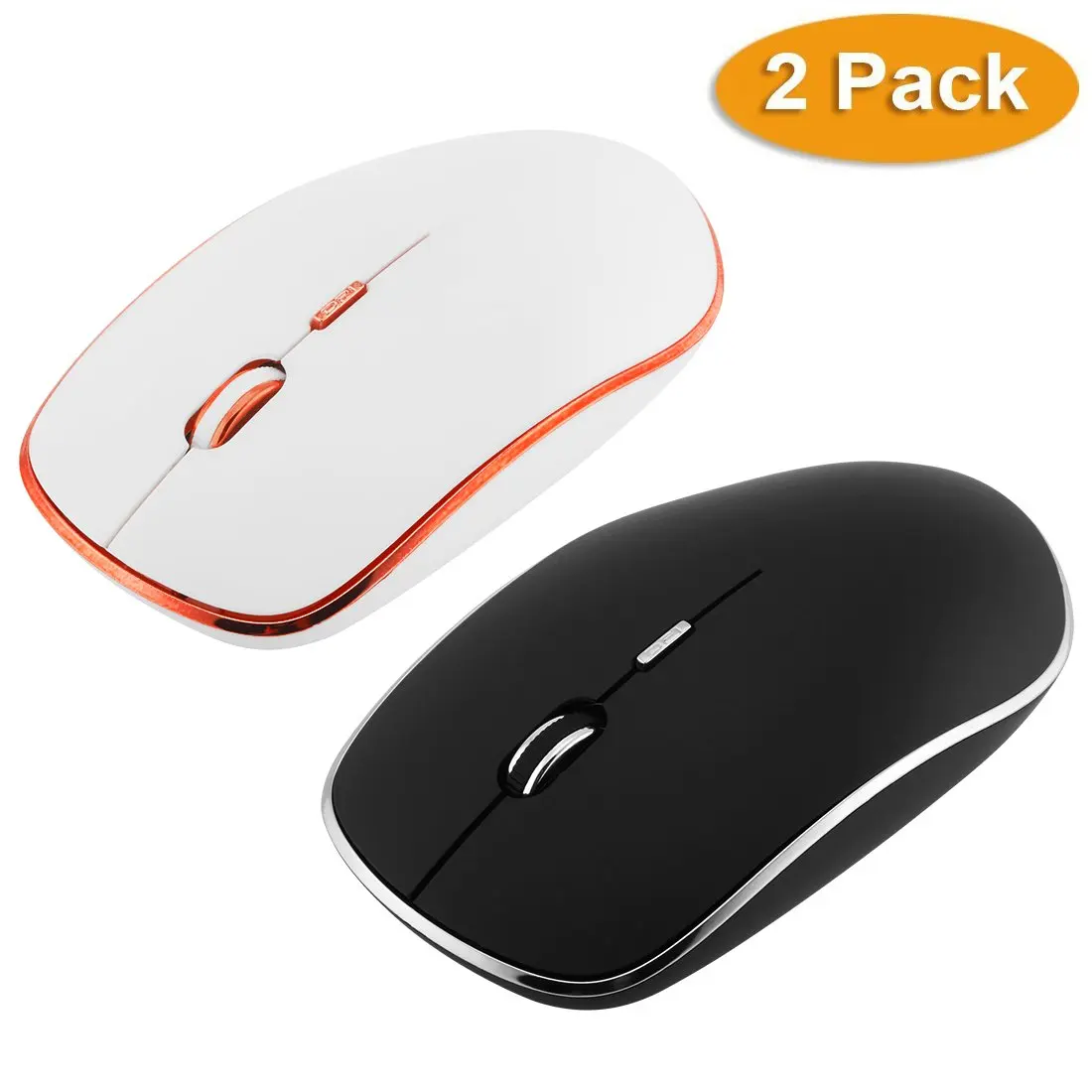 

2.4G Slim Silent Wireless Computer Mouse with Nano Receiver,1800DPI Adjustable optical Mouse Silent Click for PC Laptop