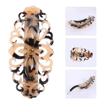 

Vintage Acetate Plate Hair Barrette Ponytail Clips Hollowing-out Clip for Girls