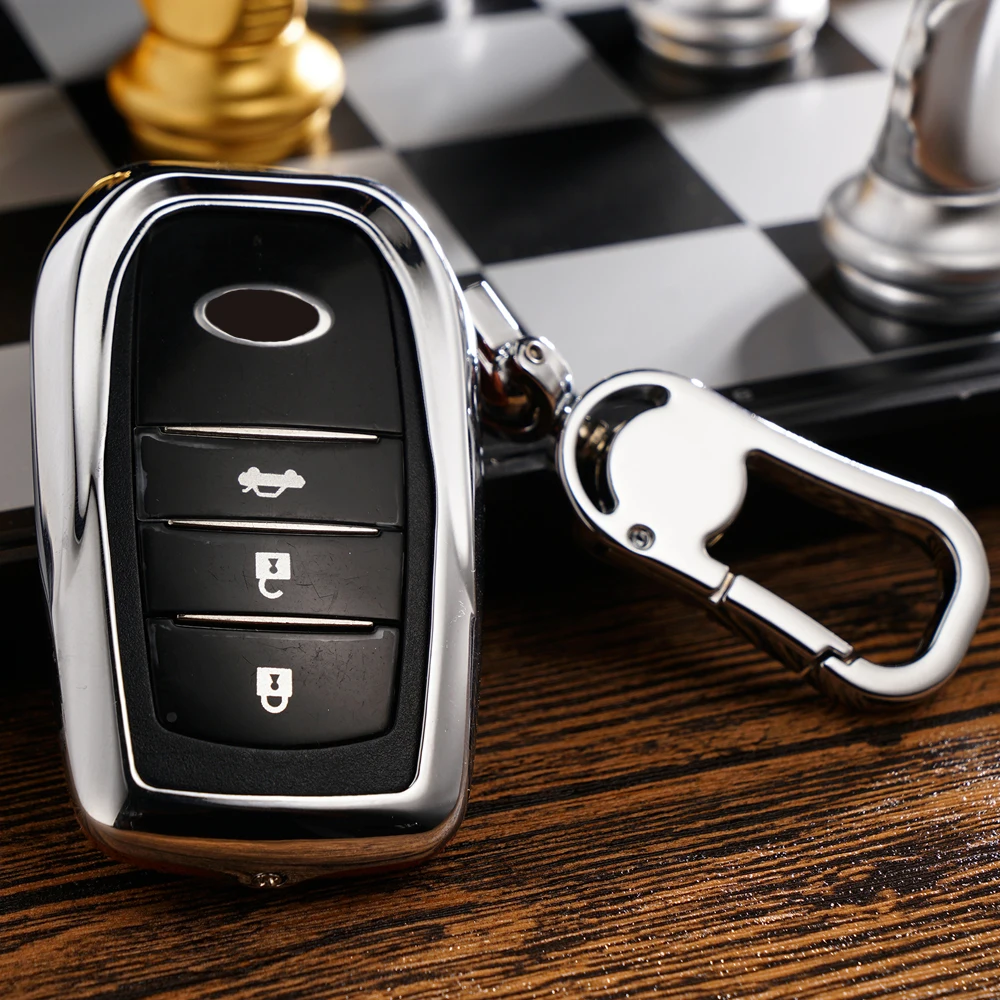 

2/3/5 Button Smart Suede Leather Car key Wallet case For Toyota alphard/vellfire Grandmaster Previa (15-19) Sport Protector FOB