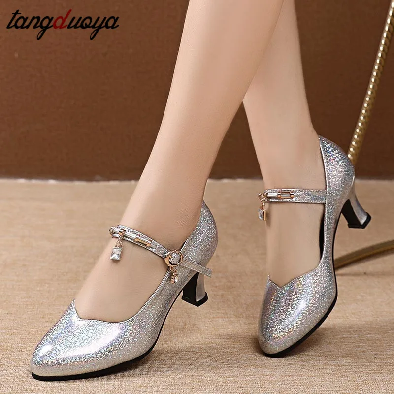 

dance shoes latin dance shoes zapatos de baile latino mujer Professional Tango Modern Dance Shoes Gold and Silver Dance Shoes