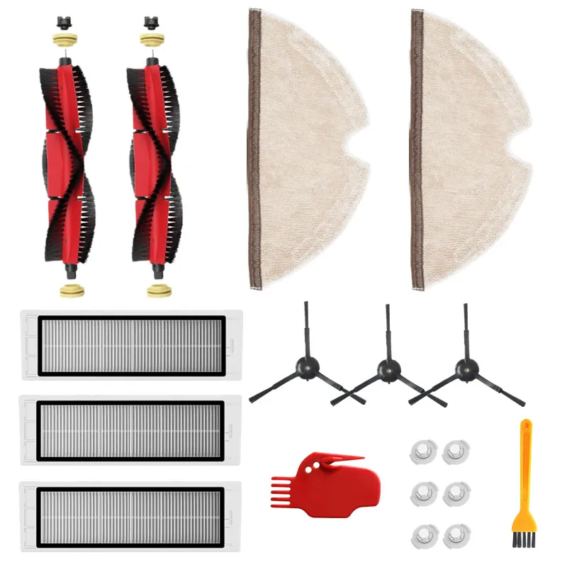 

18Pcs Vacuum Cleaner Accessories Removable Main Brush/Filters/Side Brushes for Xiaomi/Roborock Vacuum Cleaner