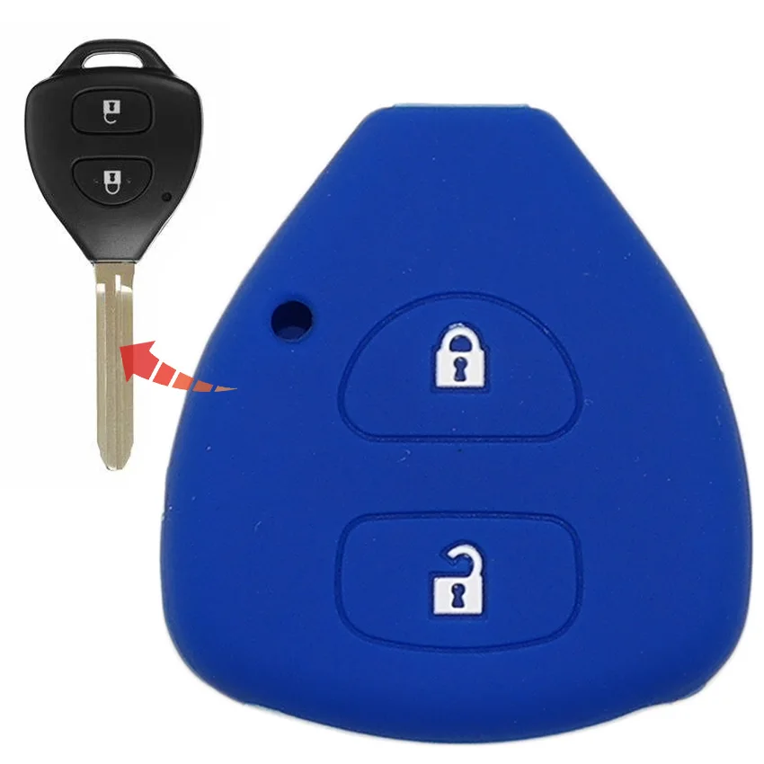 1pcs Soft 2 Button Car Key Case Cover for Toyota Camry Highlander Corolla Hilux Yaris Tarago Prado Vitz Vios Rav4 Aqua | Автомобили и