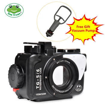 

Underwater Camera Case For Olympus TG5 TG6 Waterproof Aluminum alloy Protective Cover with Vacuum System Big Promotion 1 sets