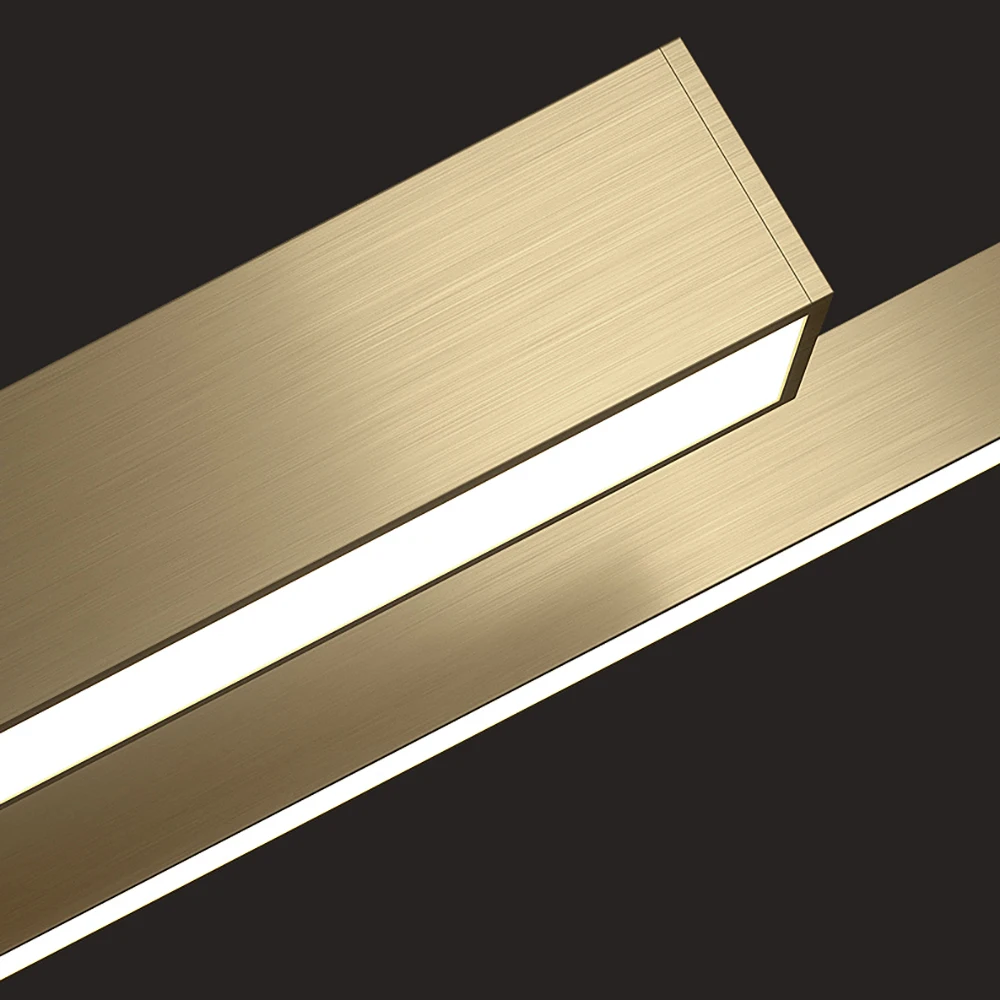 Современная люстра освещение для гостиной столовой матовая Золотая Подвесная