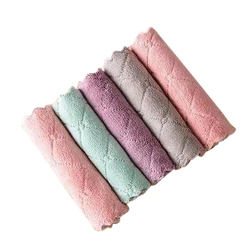 

5 Pieces Water-Absorbent Dish Cloth Kitchen Thickening Cleaning Dish Towel Hand Towel
